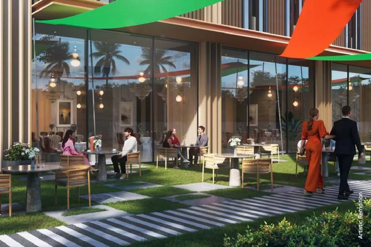 Luxury clubhouse dining area Satya Levante Residences Gurgaon