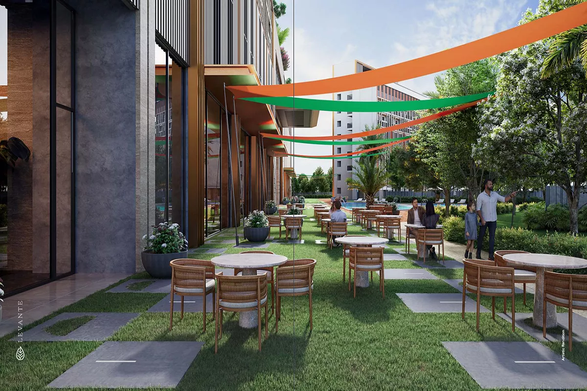 Outdoor seating and cafe Satya Levante Residences Sector 104 Gurgaon