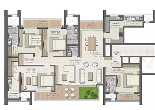 3 BHK Floor Plan