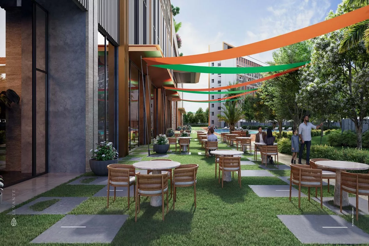 Satya Levante Residences grand entrance with designer driveway and landscaped gardens